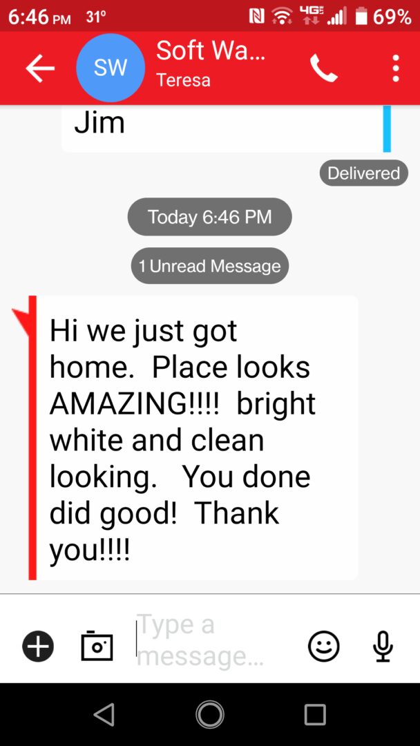 A person 's message to someone on their phone.