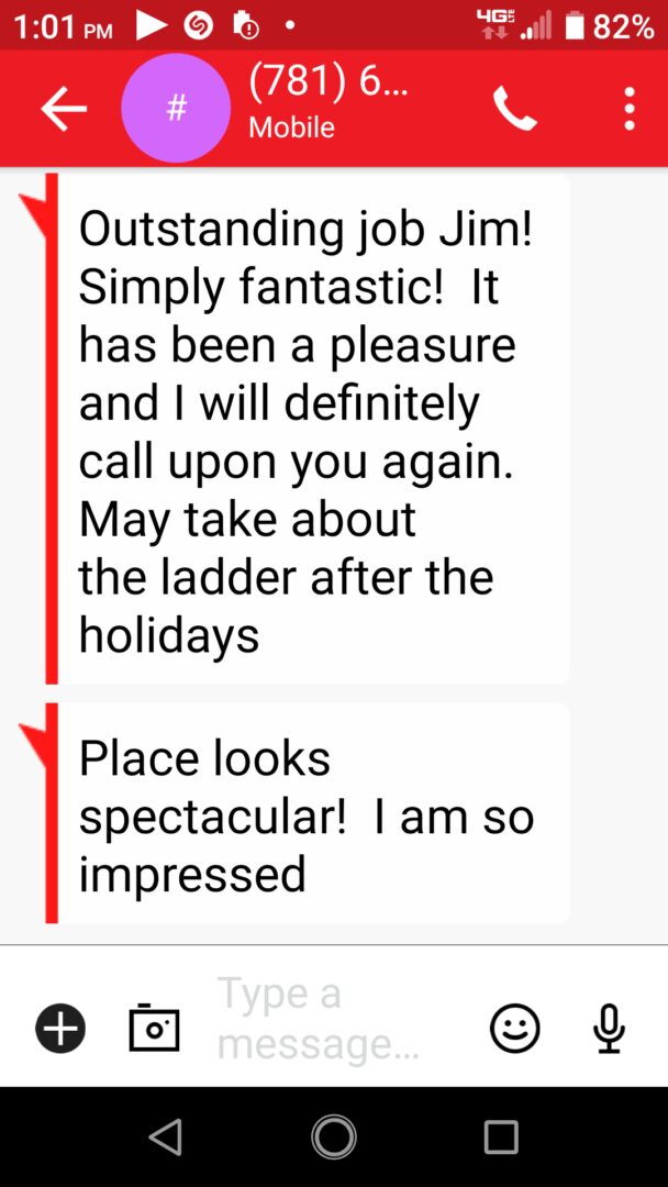 A text message with two lines and one line that says " simply fantastic ".