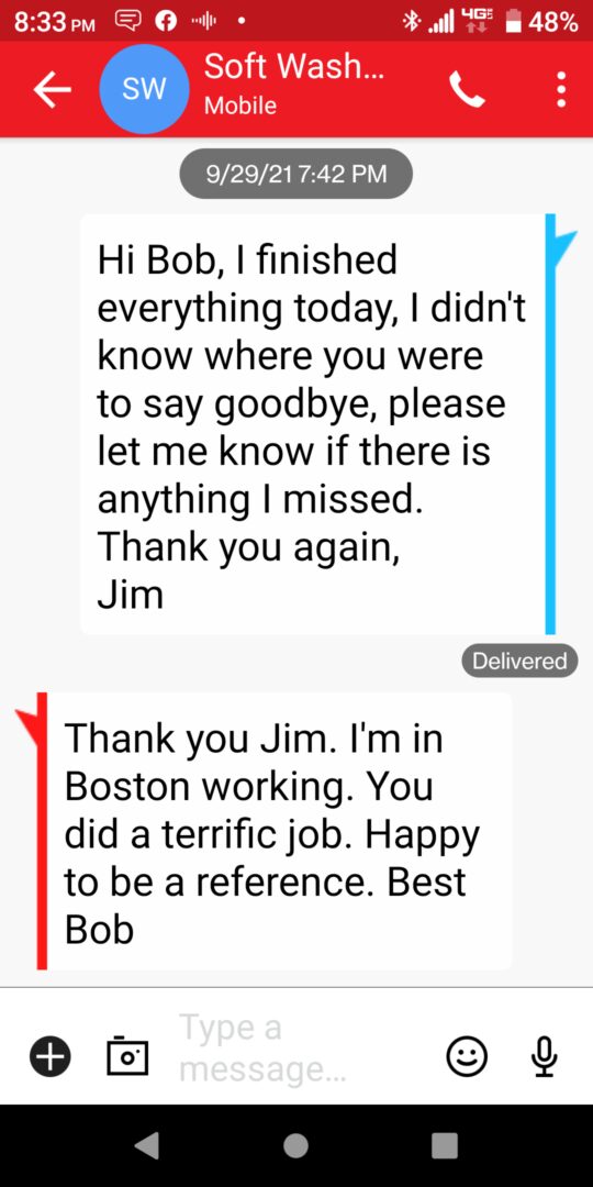 A person 's text message is shown with two lines.